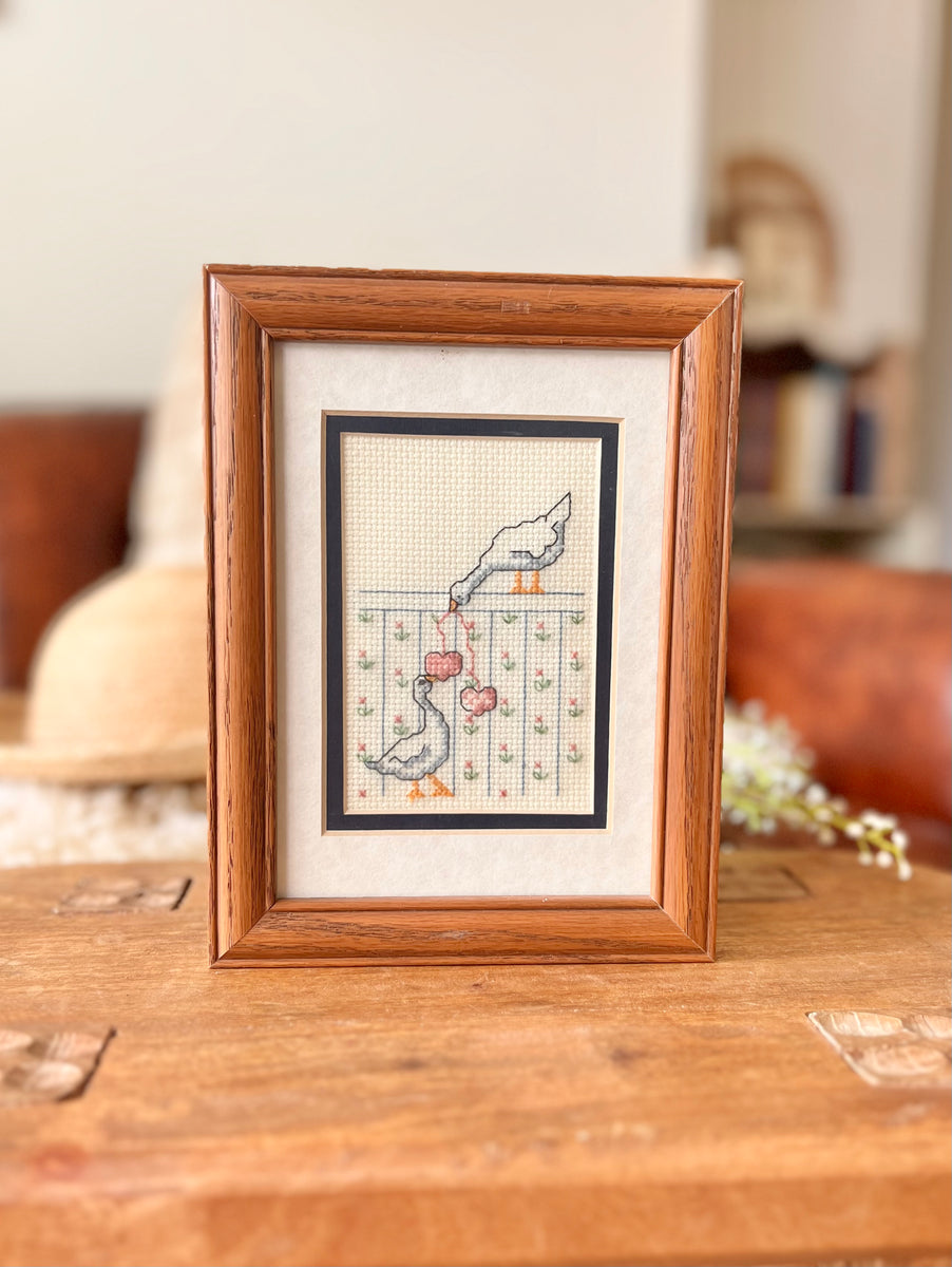 Framed goose cross stitch 8”x6” $10 – ShoppeEclectic